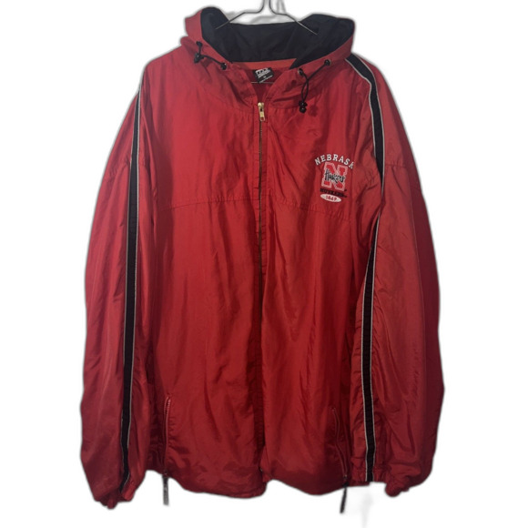Vintage Starter Varsity Jacket Nebraska Windbreaker Track Athletic Red Men's 3X - Picture 1 of 9